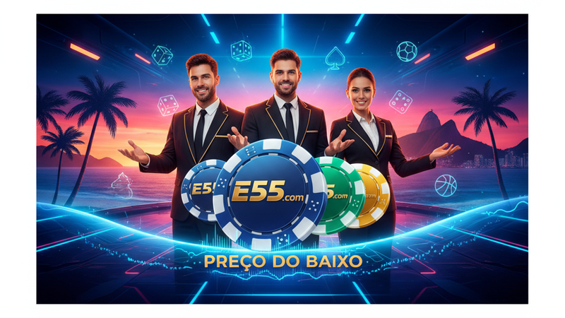 Carrossel exibindo os jogos de cassino mais populares e vibrantes da plataforma E55.com